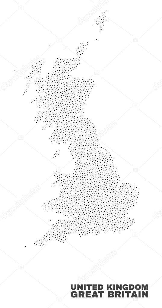 Vector Great Britain Map of Dots