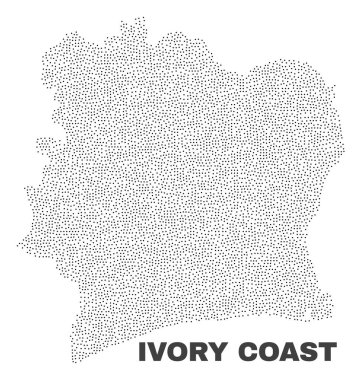 Nokta vektör Fildişi Sahili haritası