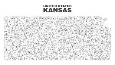 Vektör Kansas eyalet harita nokta