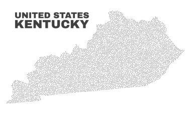 Vektör Kentucky eyalet harita nokta