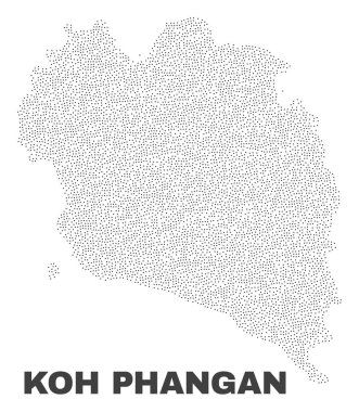 Vektör Koh Phangan harita nokta