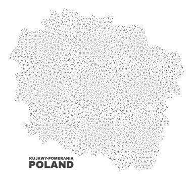 Nokta vektör Kujawy-Pomerania il Haritası