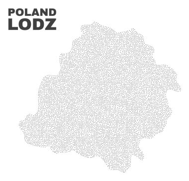 Vektör Lodz Voyvodalığı harita nokta