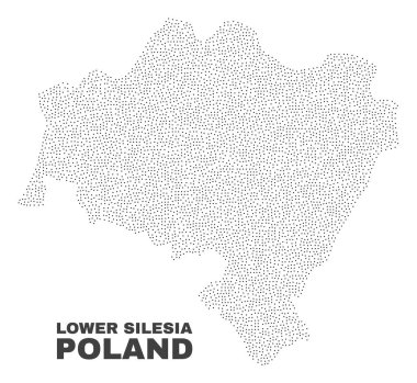 Nokta vektör Lower Silesia il Haritası