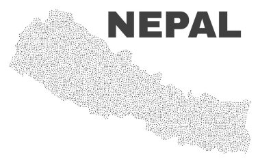 Nokta vektör Nepal Haritası
