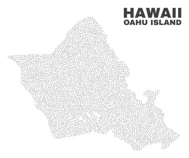 Nokta vektör Oahu Adası Haritası