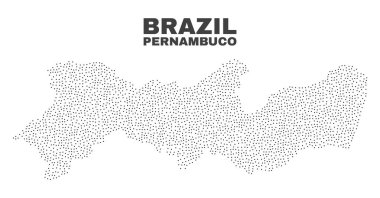 Vector Pernambuco State Map of Points clipart