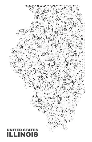 Векторная карта точек штата Иллинойс — стоковый вектор