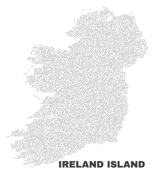 Vector Ireland Island Mapa dos Pontos — Vetor de Stock