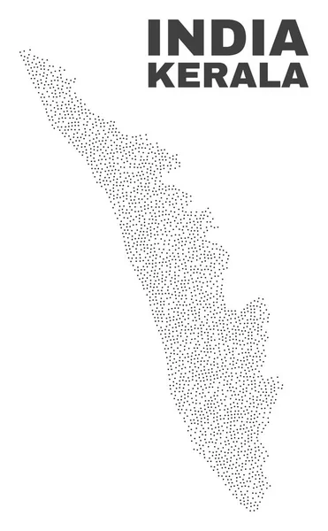 Vector Kerala Mapa do Estado de Dots — Vetor de Stock