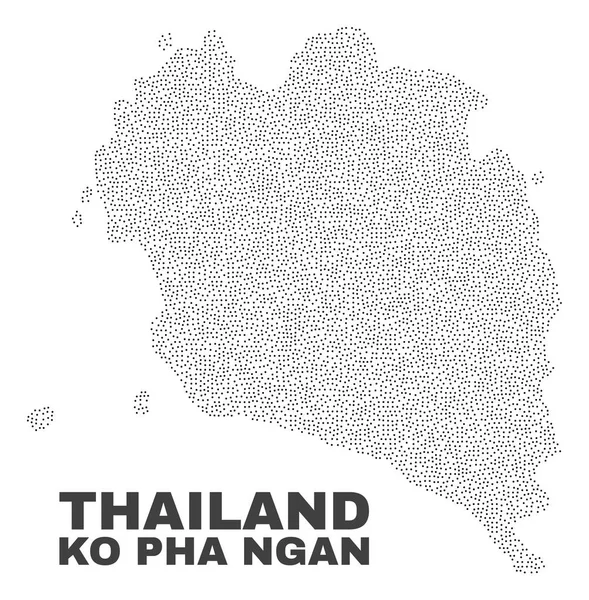 포인트의 벡터 Ko Pha Ngan 지도 — 스톡 벡터