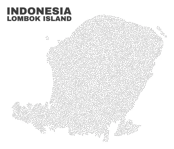 Vector Lombok Island Mapa de puntos — Archivo Imágenes Vectoriales