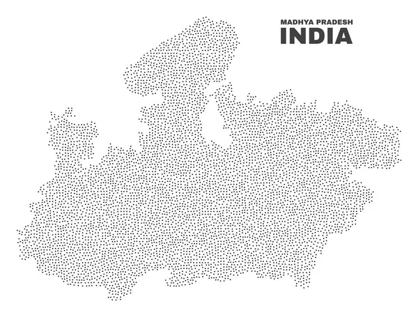 Vektor Madhya Pradesh státní mapa teček — Stockový vektor