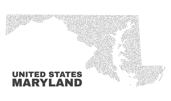 Vector Maryland Mapa estatal de puntos — Archivo Imágenes Vectoriales