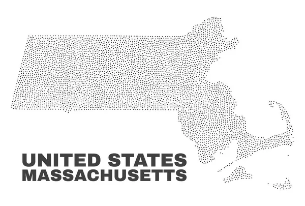 Vector Massachusetts State karta över prickar — Stock vektor