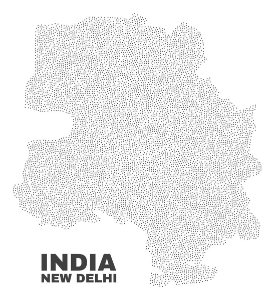 Vector Nueva Delhi Mapa de puntos — Archivo Imágenes Vectoriales