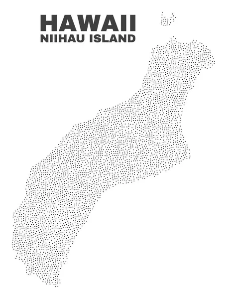 Vector Niihau Island mapa dos pontos —  Vetores de Stock
