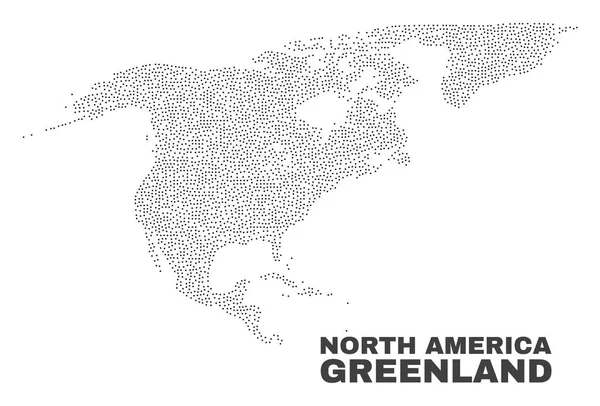 Vector América do Norte e Groenlândia Mapa de Pontos —  Vetores de Stock