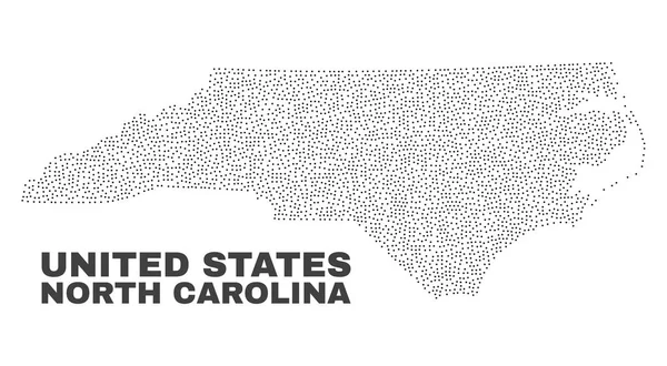 Vector North Carolina State Mappa di Dots — Vettoriale Stock