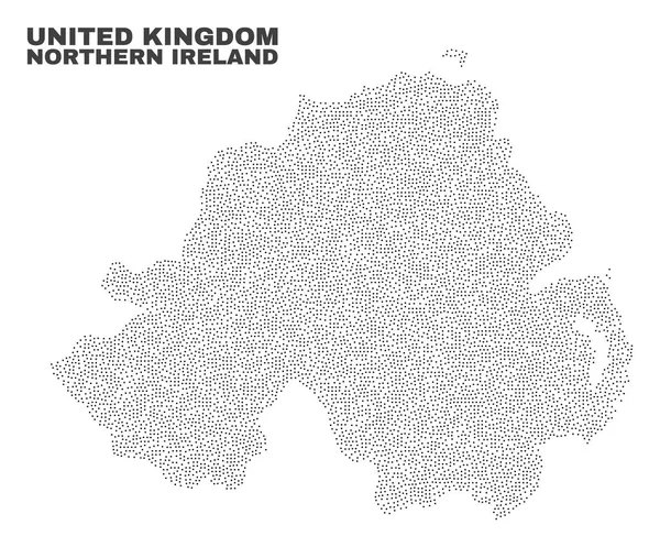 Vector Irlande du Nord Carte des points — Image vectorielle