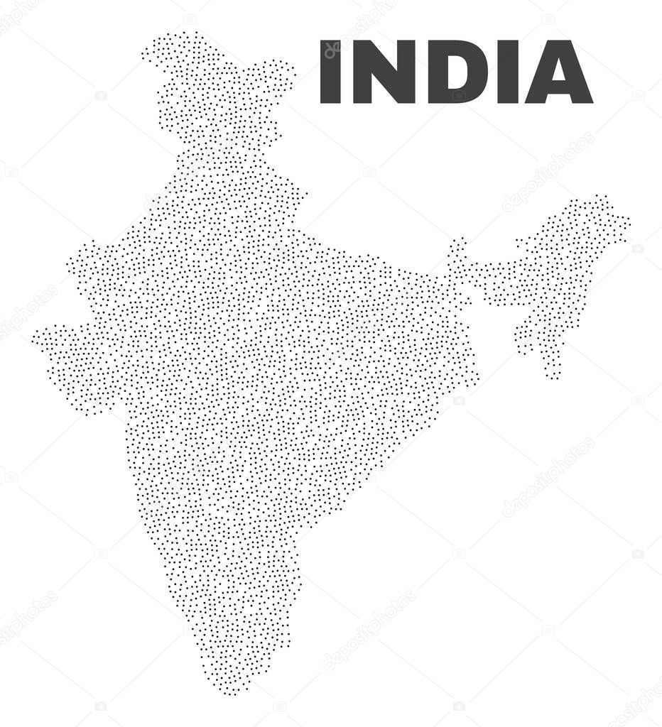 Vector India Map of Points