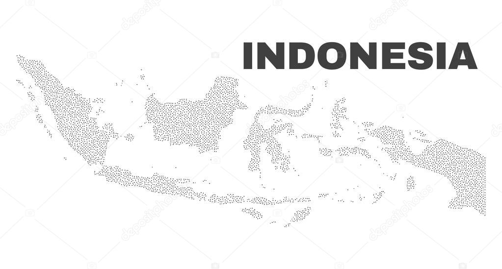 Vector Indonesia Map of Dots