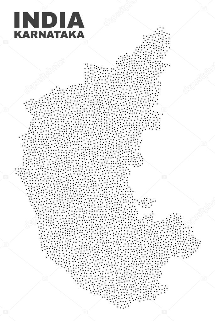 Vector Karnataka State Map of Dots