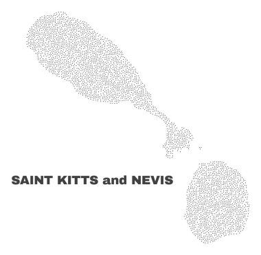 Nokta vektör Saint Kitts ve Nevis, Fiji Haritası