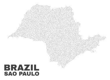 Vektör Sao Paulo eyalet harita nokta