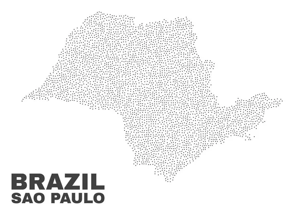 Vector Sao Paulo Mapa estatal de puntos — Vector de stock