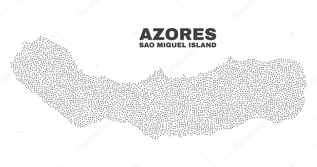 Vector Sao Miguel Island Map of Dots