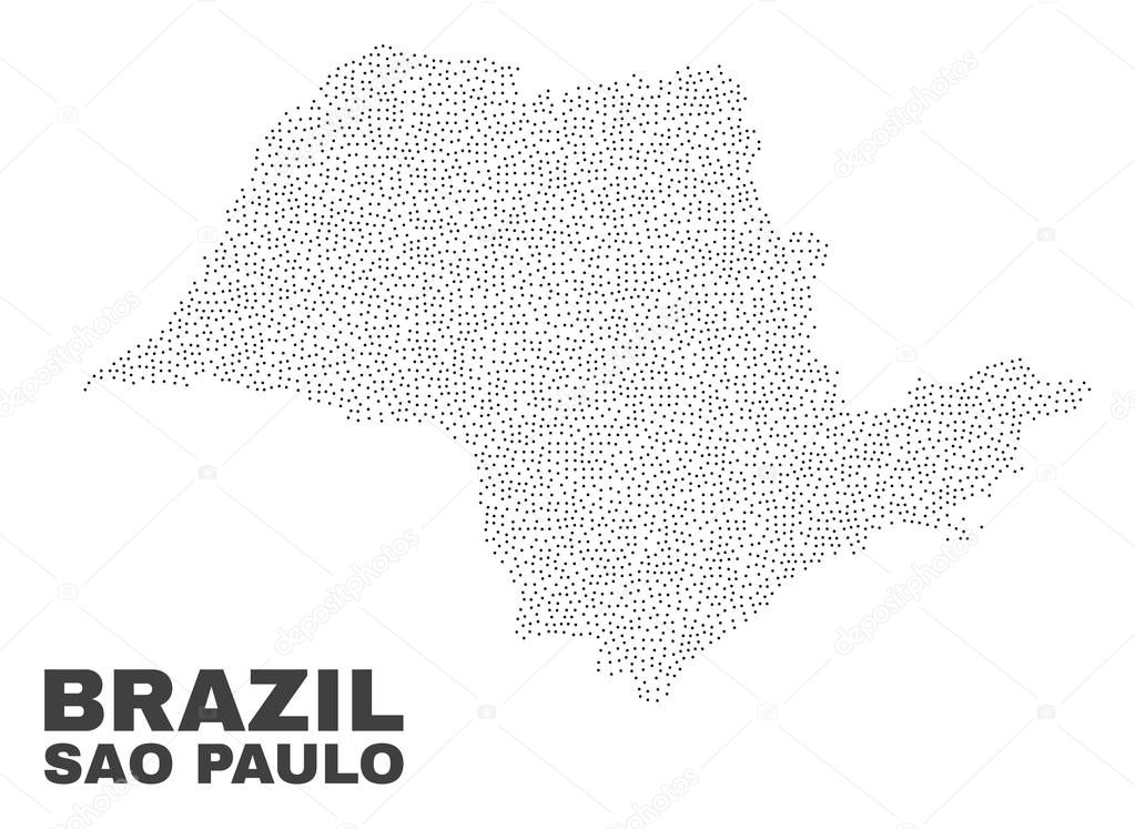 Vector Sao Paulo State Map of Dots