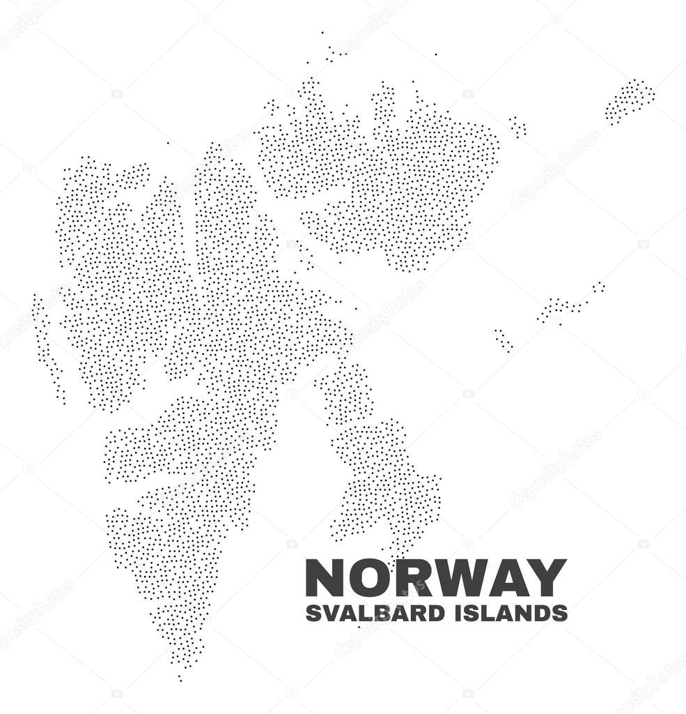 Vector Svalbard Islands Map of Dots