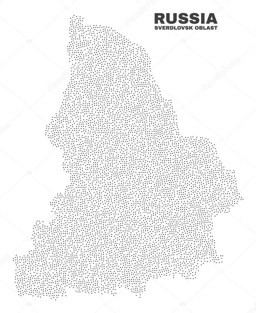 Sverdlovsk Region Map Designed With Tiny Dots Vector Abstraction In Black Color Is Isolated On A White Background Scattered Tiny Points Are Organized Into Sverdlovsk Region Map Premium Vector In Adobe