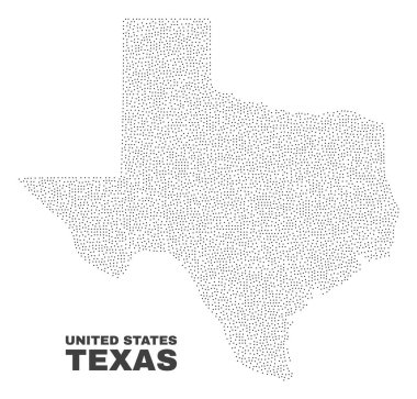 Vektör Texas devlet harita nokta