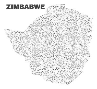 Nokta vektör Zimbabve Haritası