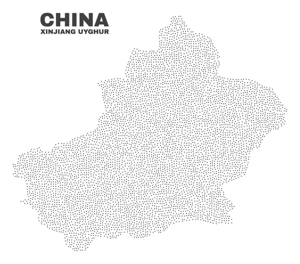 Vektor xinjiang uighur region map of points — Stockvektor