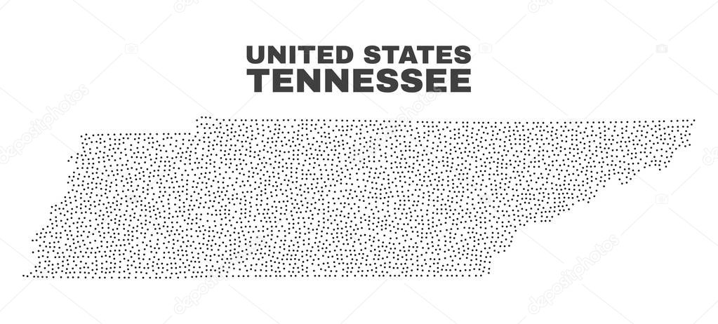 Vector Tennessee State Map of Points