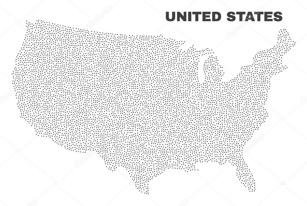 Vector United States Map of Dots