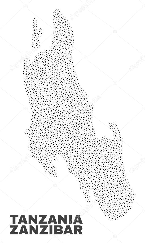 Vector Zanzibar Island Map of Dots