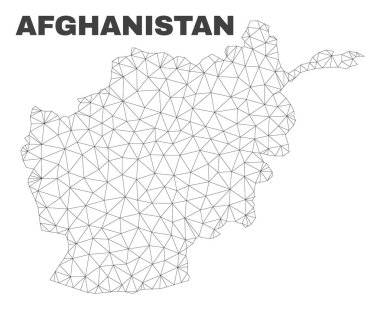 Vektör poligonal Mesh Afganistan harita