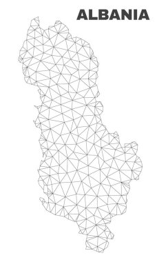 Vektör poligonal Mesh Arnavutluk Haritası