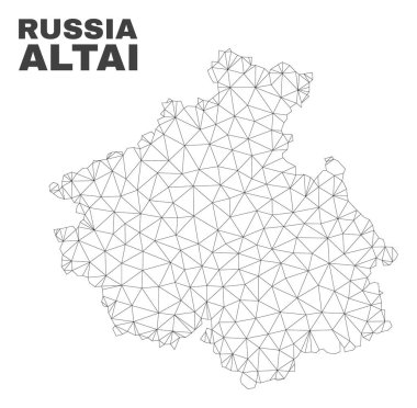 Vektör poligonal Mesh Altay Cumhuriyeti harita