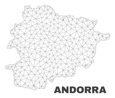 Vektör poligonal Mesh Andorra Haritası