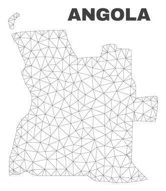 Vektör poligonal Mesh Angola Haritası