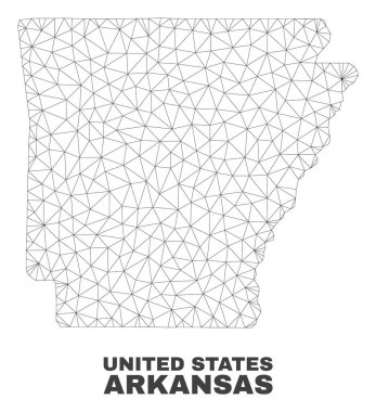 Vektör poligonal Mesh Arkansas eyalet harita