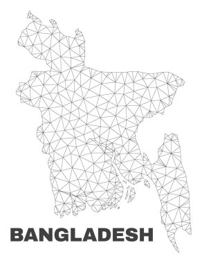 Vektör poligonal Mesh Bangladeş Haritası