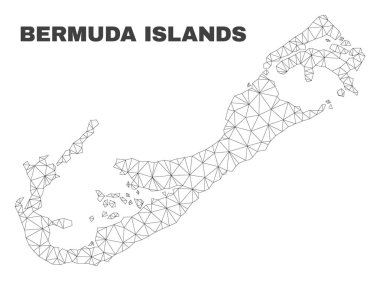 Vektör poligonal Mesh Bermuda Adaları Haritası