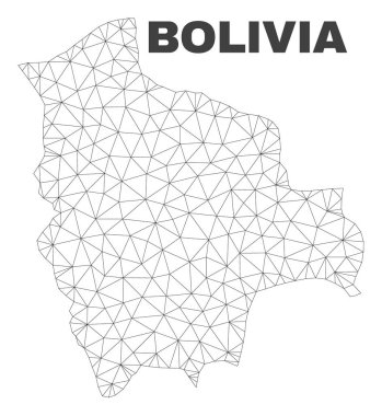 Vektör poligonal Mesh Bolivya Haritası