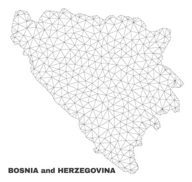 Vektör poligonal Mesh Bosna Hersek harita